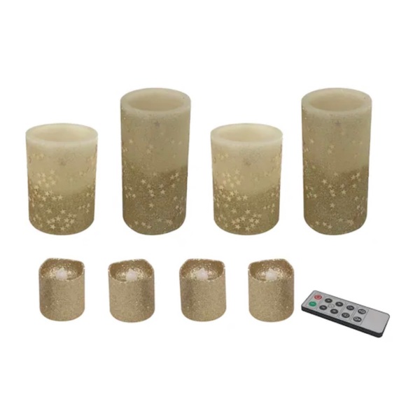 LED Glitter Pillar/Votive Set - Picture 5 of 7